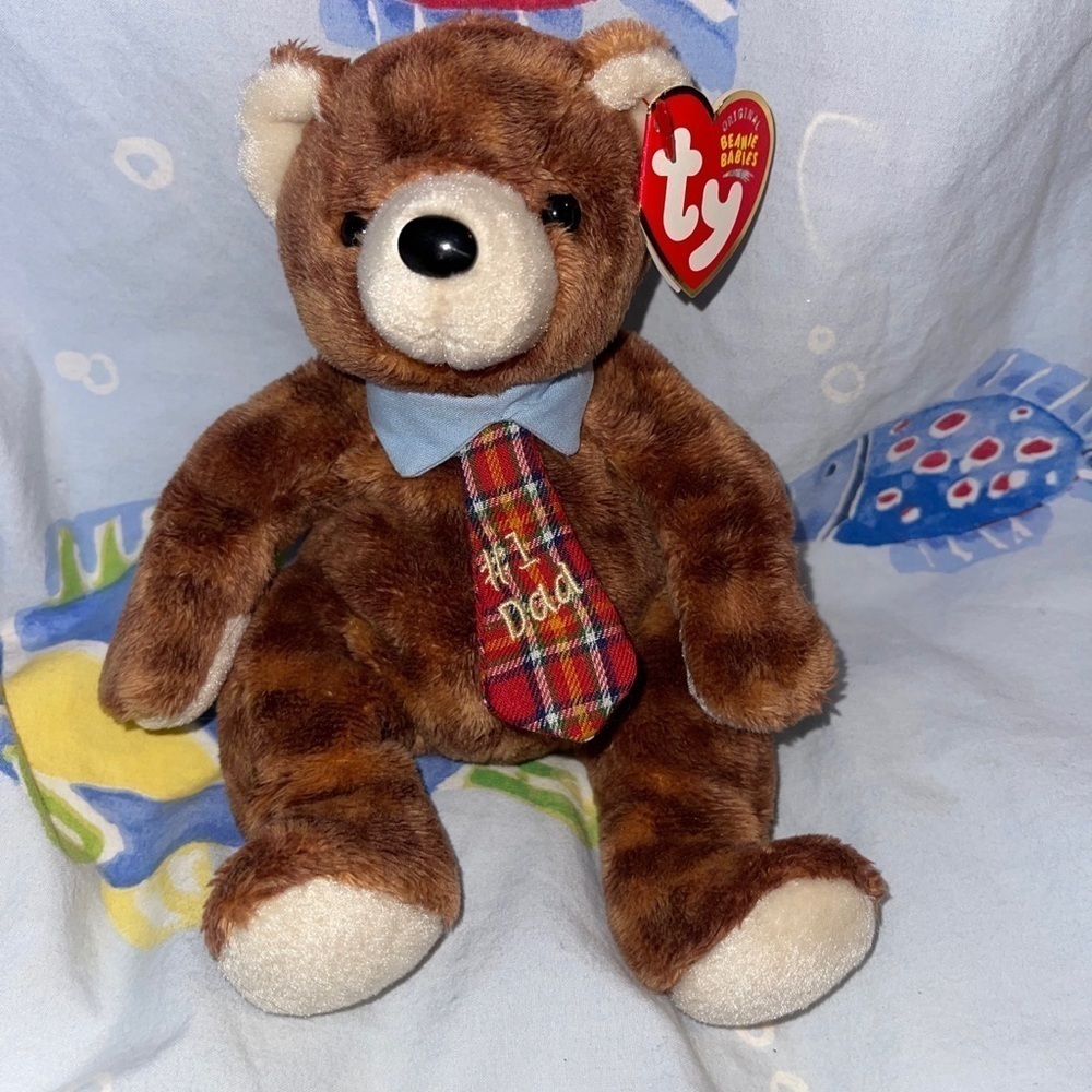 TY Beanie Babies "Pappa 2004" 2003 Father's Day 5.5" Sitting #1 Dad Tie